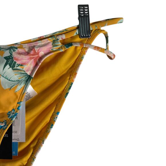 O’Neill Tulum Tropical Yellow Floral Print Cardiff Bikini Swimsuit Bottoms XL - Picture 5 of 8